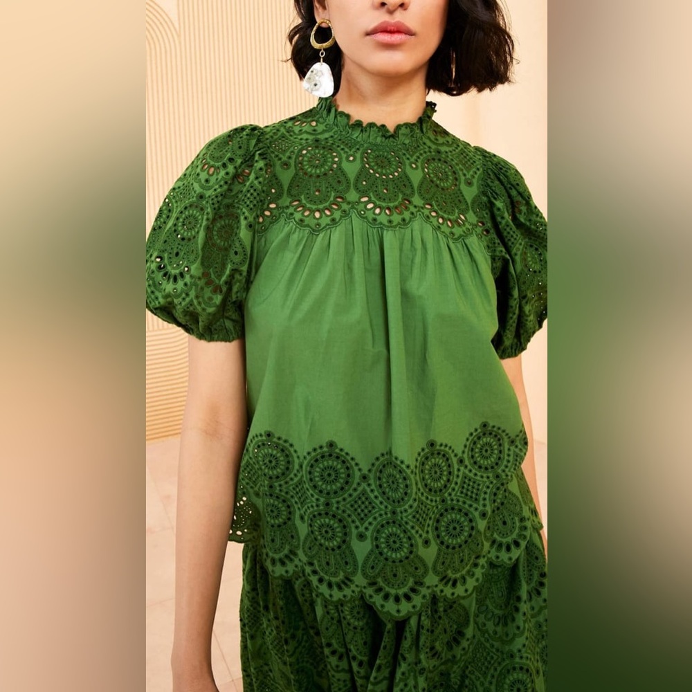 Ulla Johnson Mischa Top In Lichen $390 MSRP